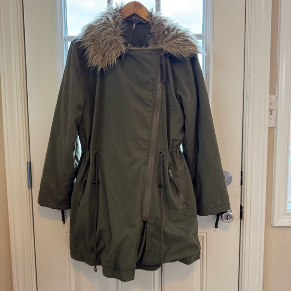 Free People Fur Lined Extreme Moto Parka sz Extra Small - Picture 13 of 15